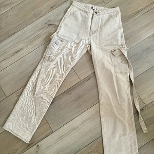 Sincerely Jules Cream Denim Cargo Pants size 3/25